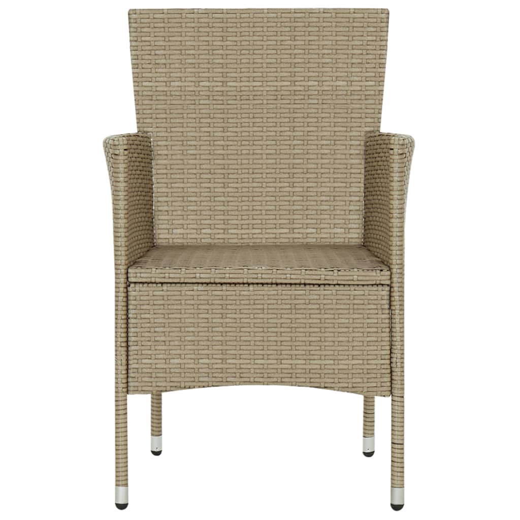 Garden Dining Chairs 2 pcs. Poly Rattan Beige