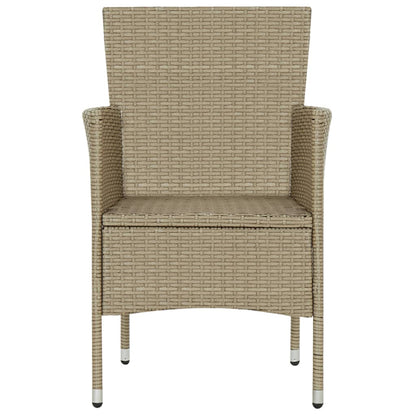 Garden Dining Chairs 2 pcs. Poly Rattan Beige
