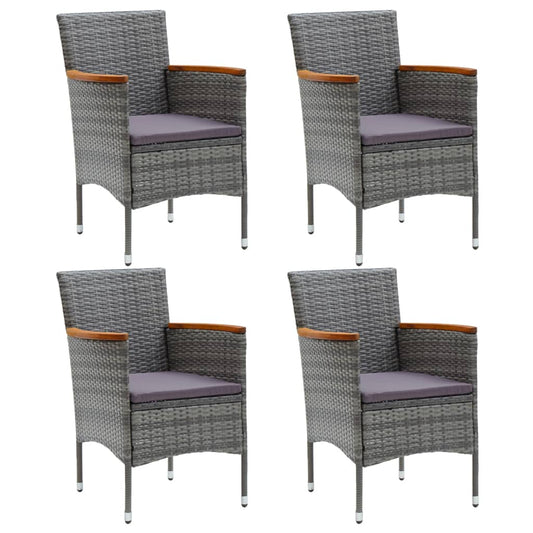 Garden Dining Chairs 4 pcs. Poly Rattan Grey