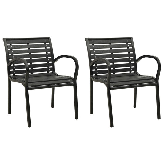 Garden chairs 2 pcs. Steel and WPC Black