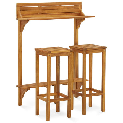 3-piece balcony bar set solid acacia wood