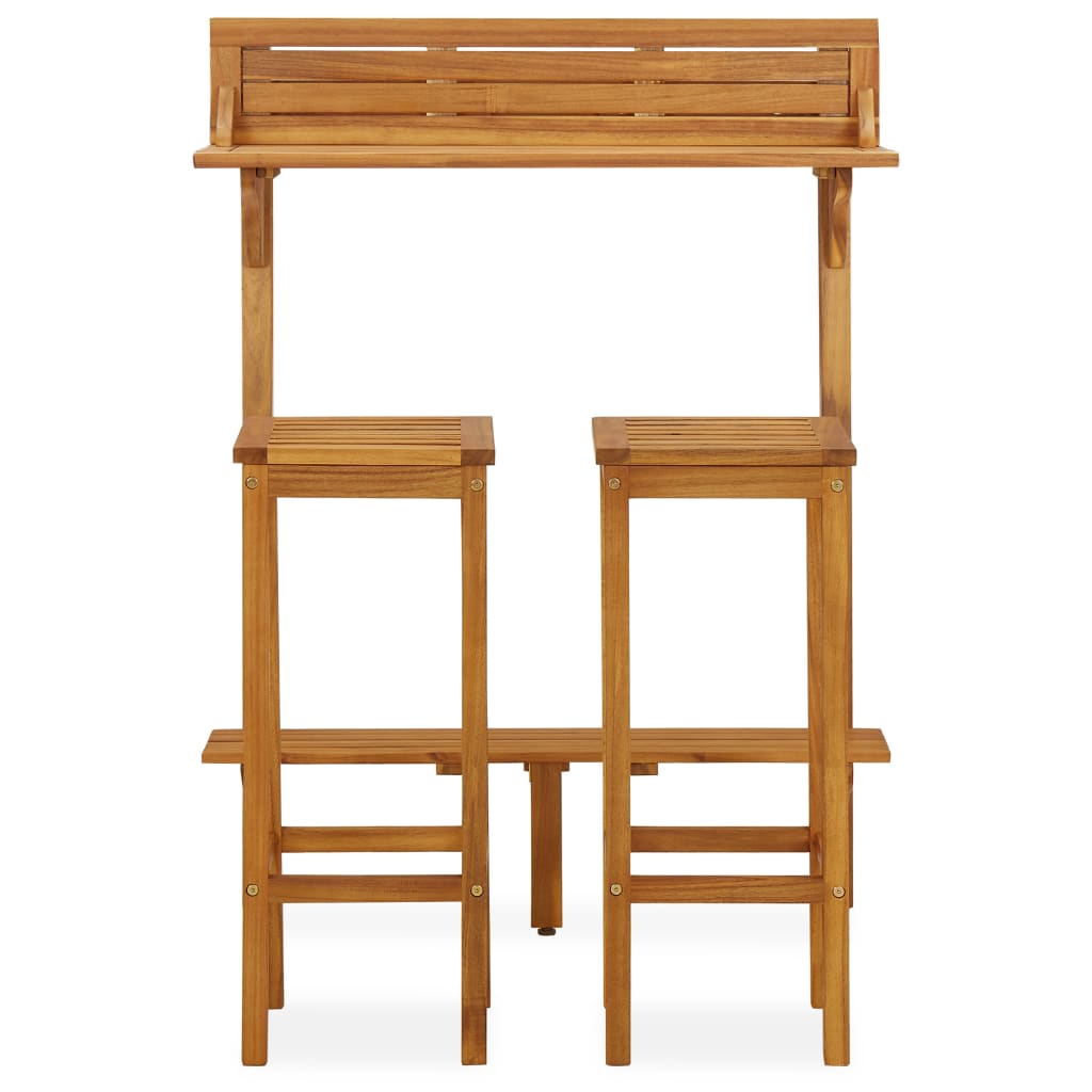 3-piece balcony bar set solid acacia wood