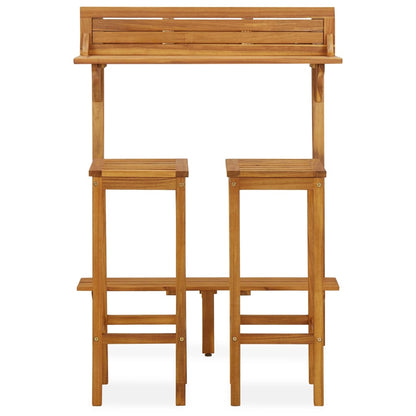 3-piece balcony bar set solid acacia wood