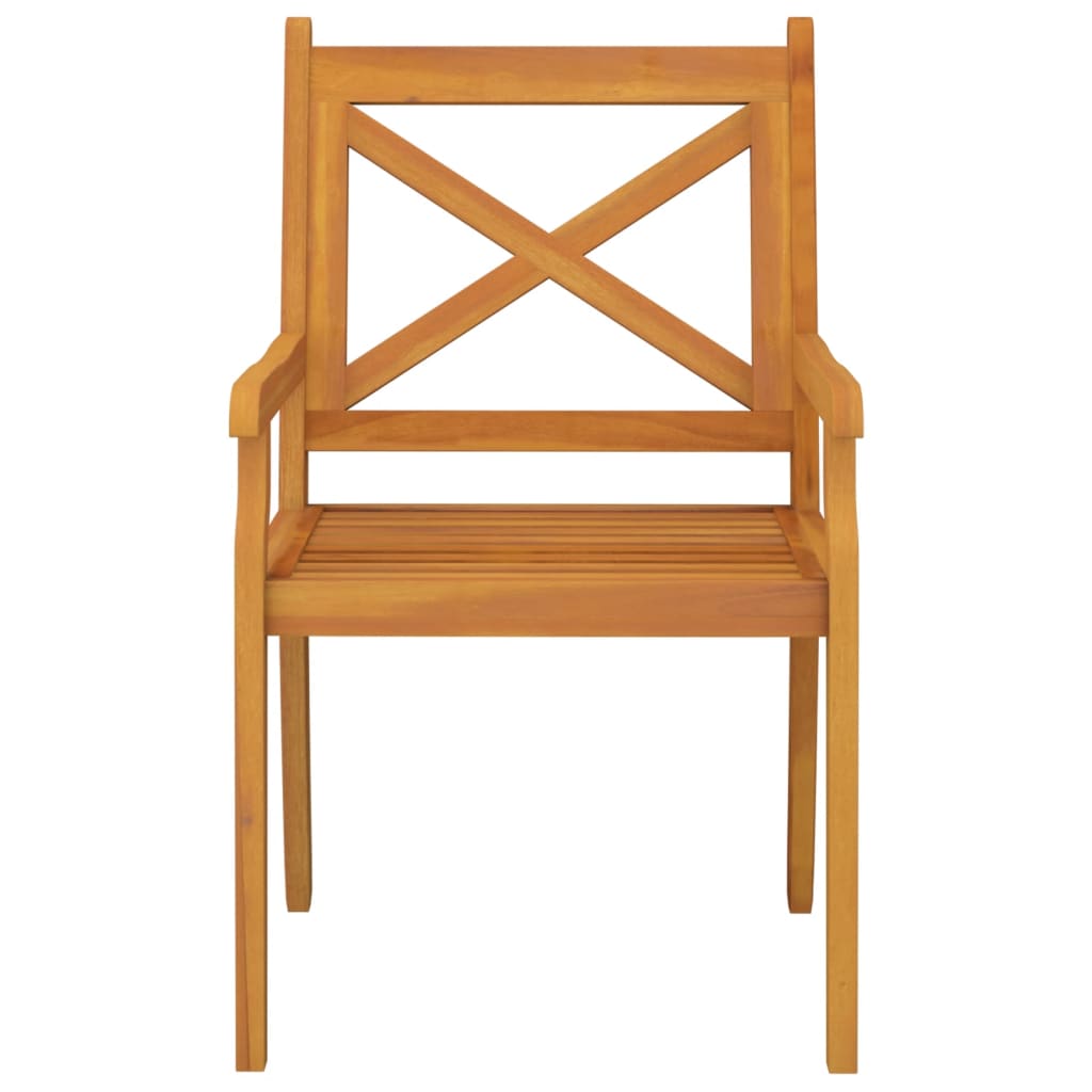 Garden dining chairs 2 pcs. Solid acacia wood
