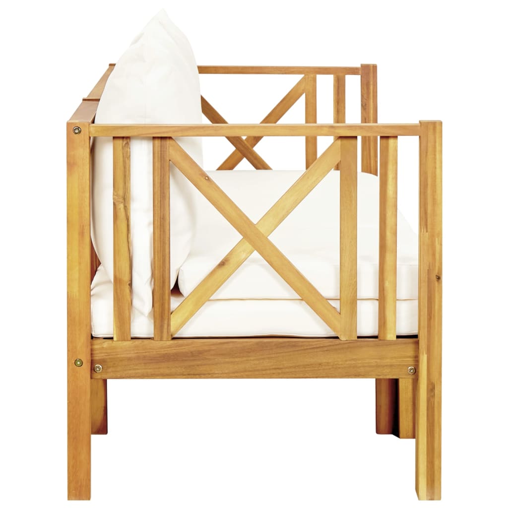 Vrtna klupa s 3 sjedala i jastucima 179 cm od punog bagremovog drva