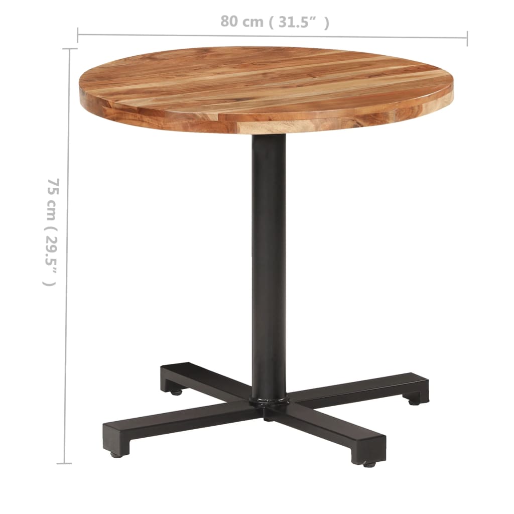 Bistro table round Ø80x75 cm acacia solid wood