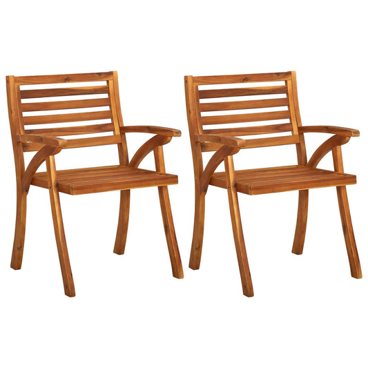 Garden chairs 2 pcs. Solid wood acacia