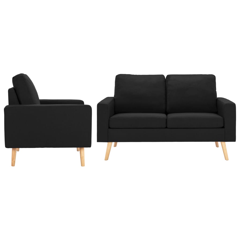 2-piece sofa set fabric black