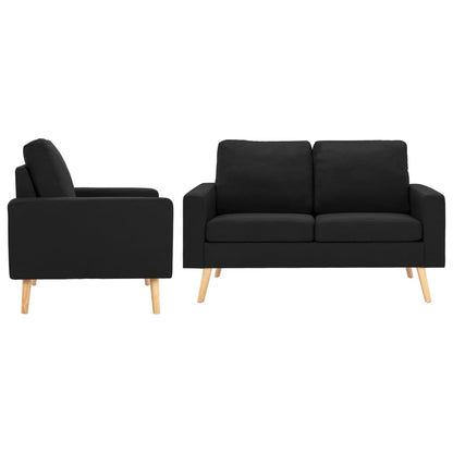 2-piece sofa set fabric black