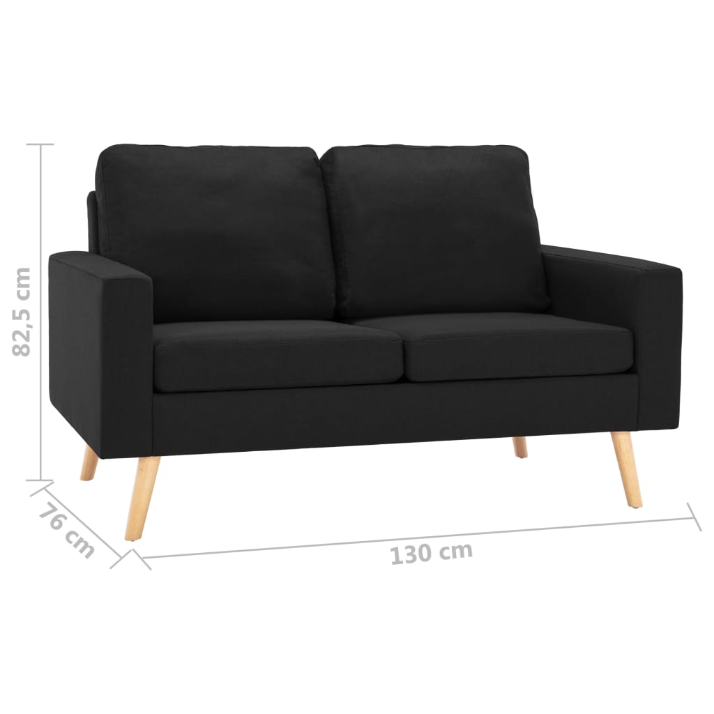 2-piece sofa set fabric black