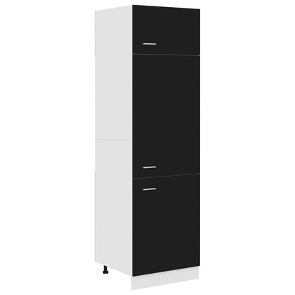 Refrigerator conversion cabinet black 60x57x207 cm wood material