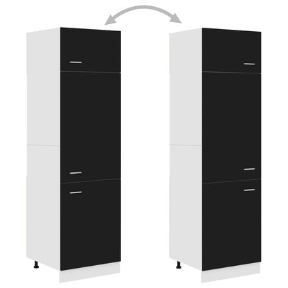 Refrigerator conversion cabinet black 60x57x207 cm wood material
