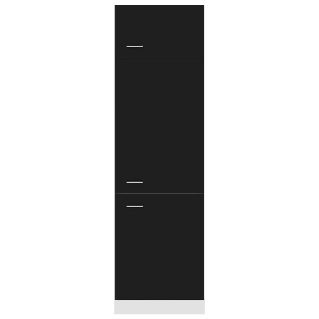 Refrigerator conversion cabinet black 60x57x207 cm wood material