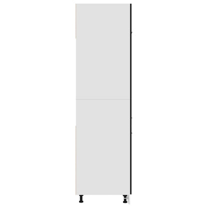 Refrigerator conversion cabinet black 60x57x207 cm wood material