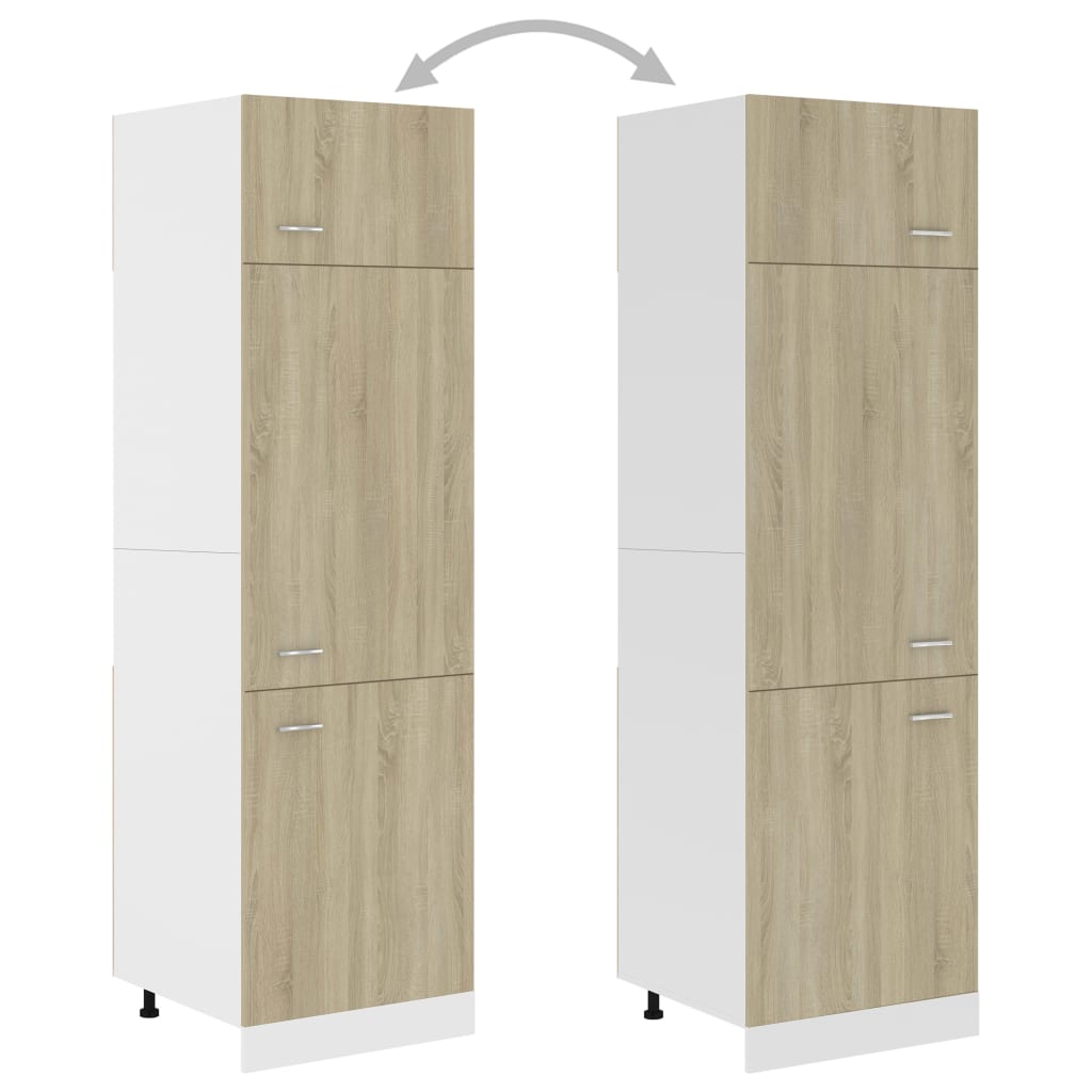 Refrigerator conversion cabinet Sonoma oak 60x57x207 cm wood material
