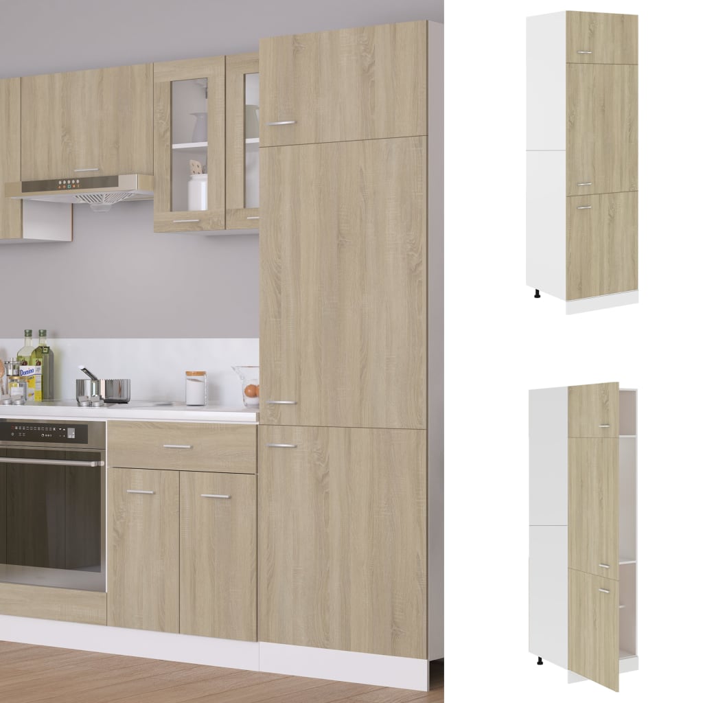 Refrigerator conversion cabinet Sonoma oak 60x57x207 cm wood material