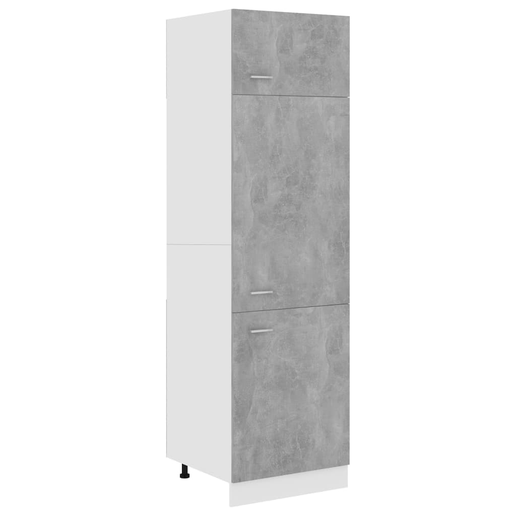 Refrigerator conversion cabinet concrete grey 60x57x207 cm wood material