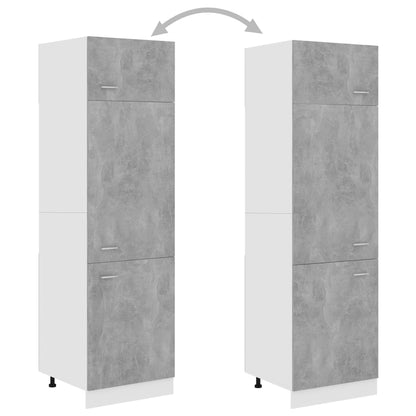 Refrigerator conversion cabinet concrete grey 60x57x207 cm wood material