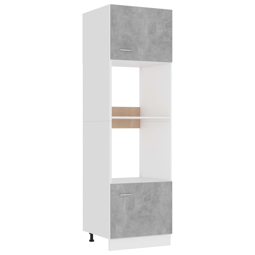 Microwave cabinet concrete grey 60x57x207 cm wood material