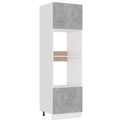 Microwave cabinet concrete grey 60x57x207 cm wood material