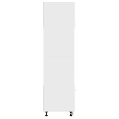Microwave cabinet high gloss white 60x57x207 cm