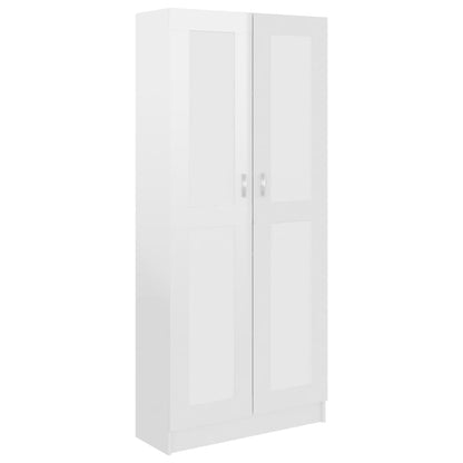 Bücherschrank Hochglanz-Weiß 82,5x30,5x185,5 cm Holzwerkstoff