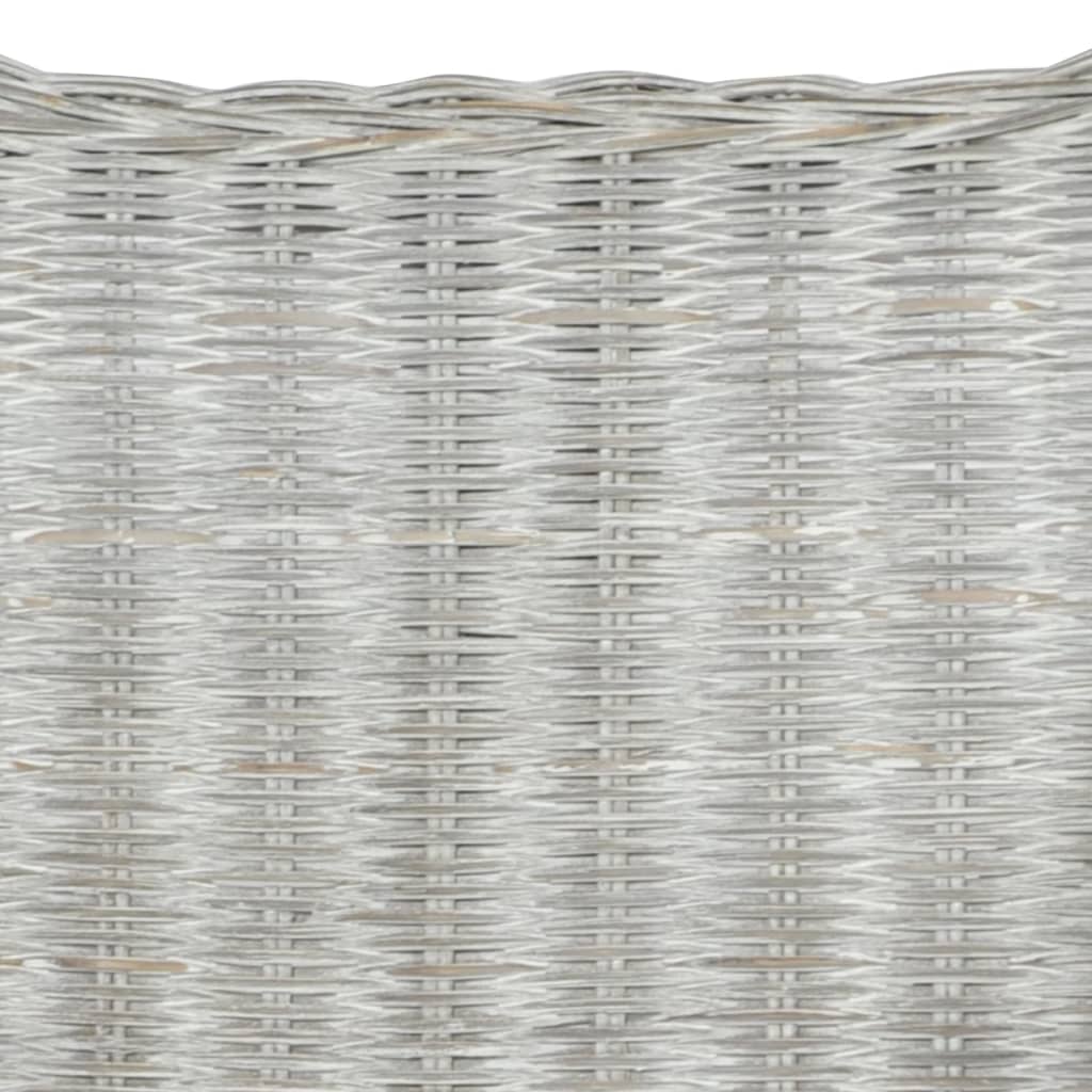 Sofa 2 sjedala sivi prirodni ratan i lan