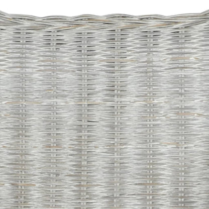 Sofa 2 sjedala sivi prirodni ratan i lan