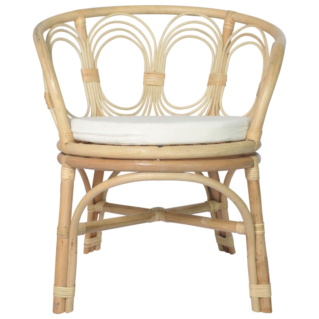 Dining chair with cushion rattan and linen