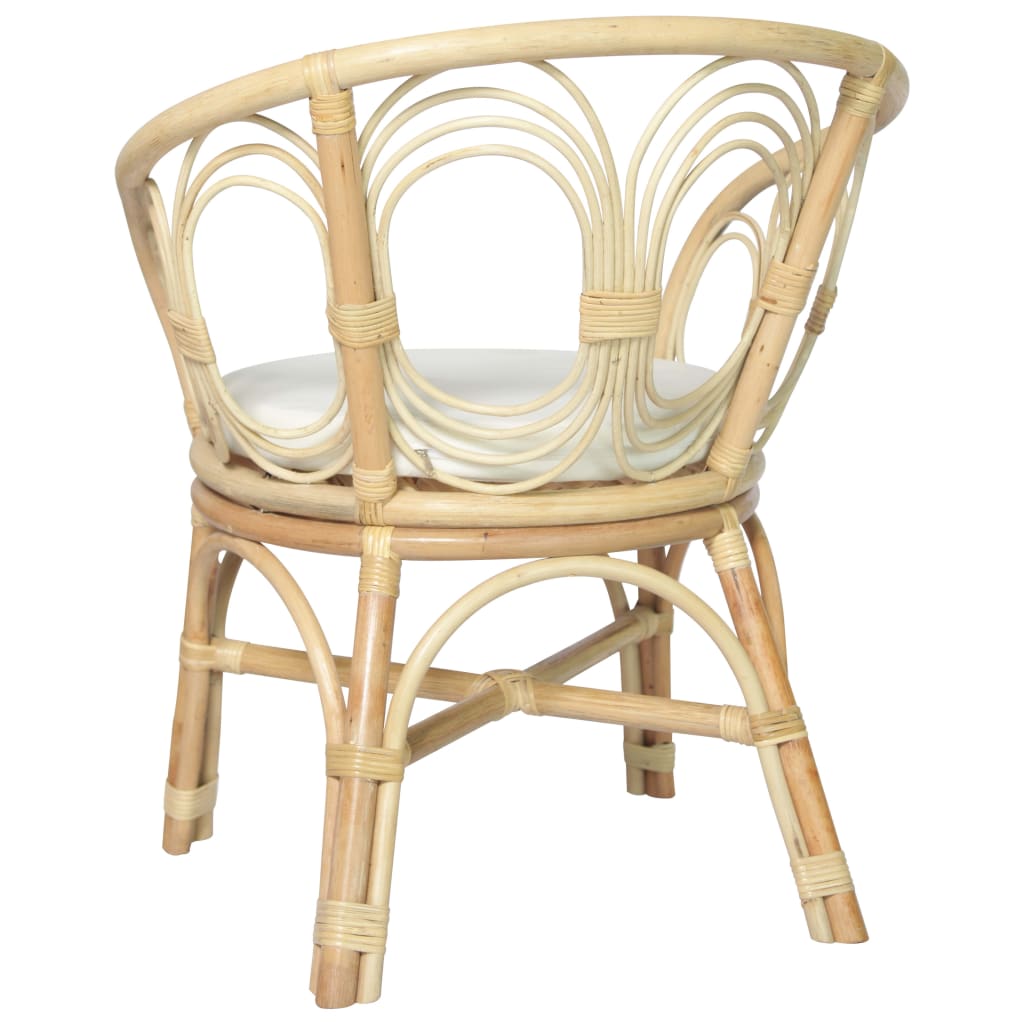 Dining chair with cushion rattan and linen
