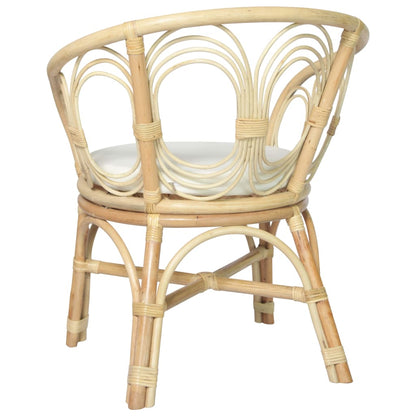 Dining chair with cushion rattan and linen