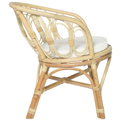 Dining chair with cushion rattan and linen