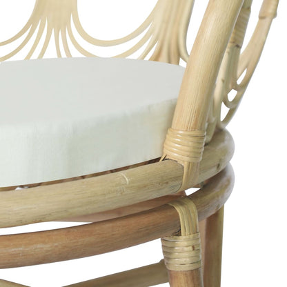 Dining chair with cushion rattan and linen