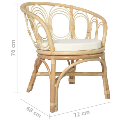 Dining chair with cushion rattan and linen