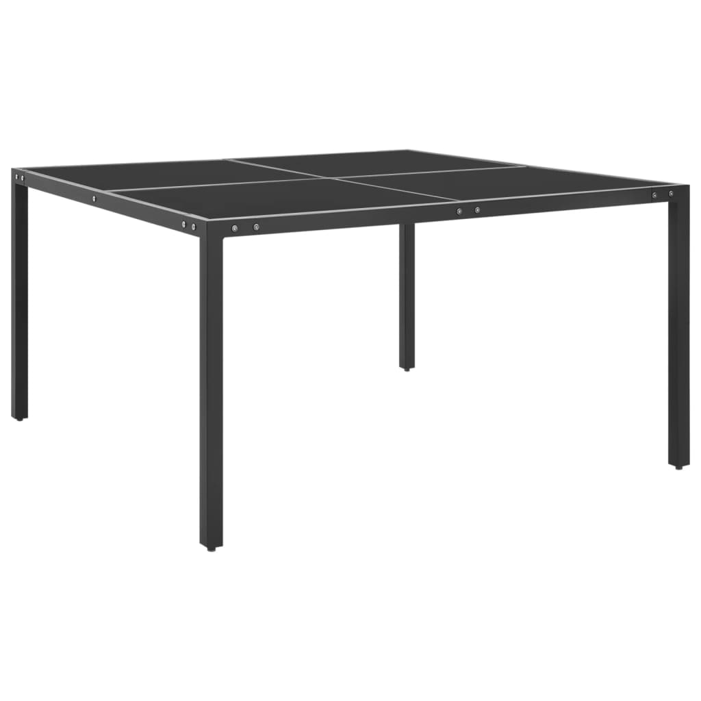 Garden table anthracite 130x130x72 cm steel and glass