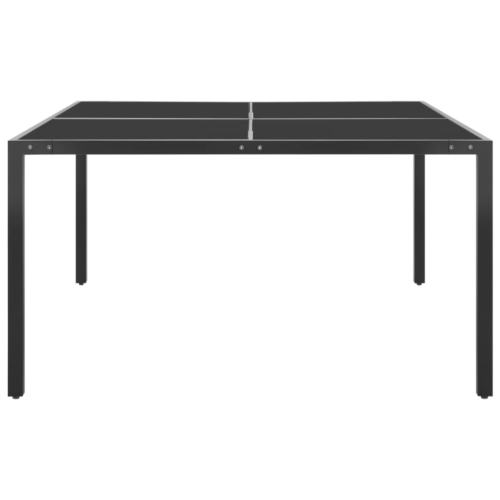 Garden table anthracite 130x130x72 cm steel and glass