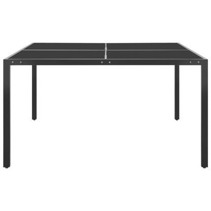 Garden table anthracite 130x130x72 cm steel and glass