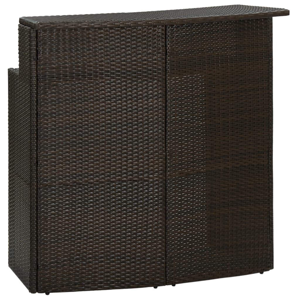 Garden bar table brown 120x55x110 cm poly rattan
