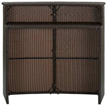 Garden bar table brown 120x55x110 cm poly rattan