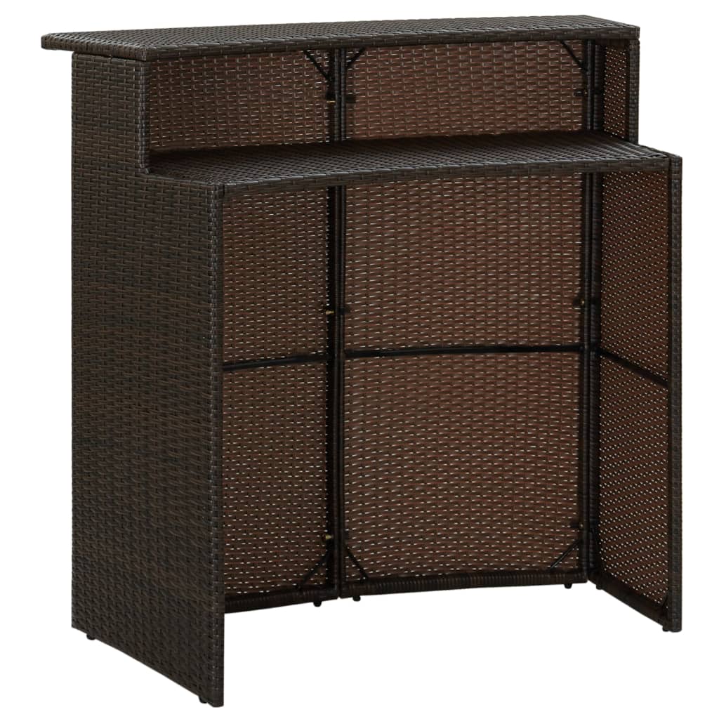 Garden bar table brown 120x55x110 cm poly rattan