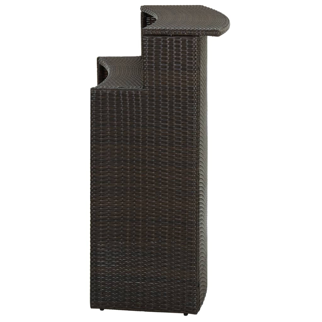 Garden bar table brown 120x55x110 cm poly rattan
