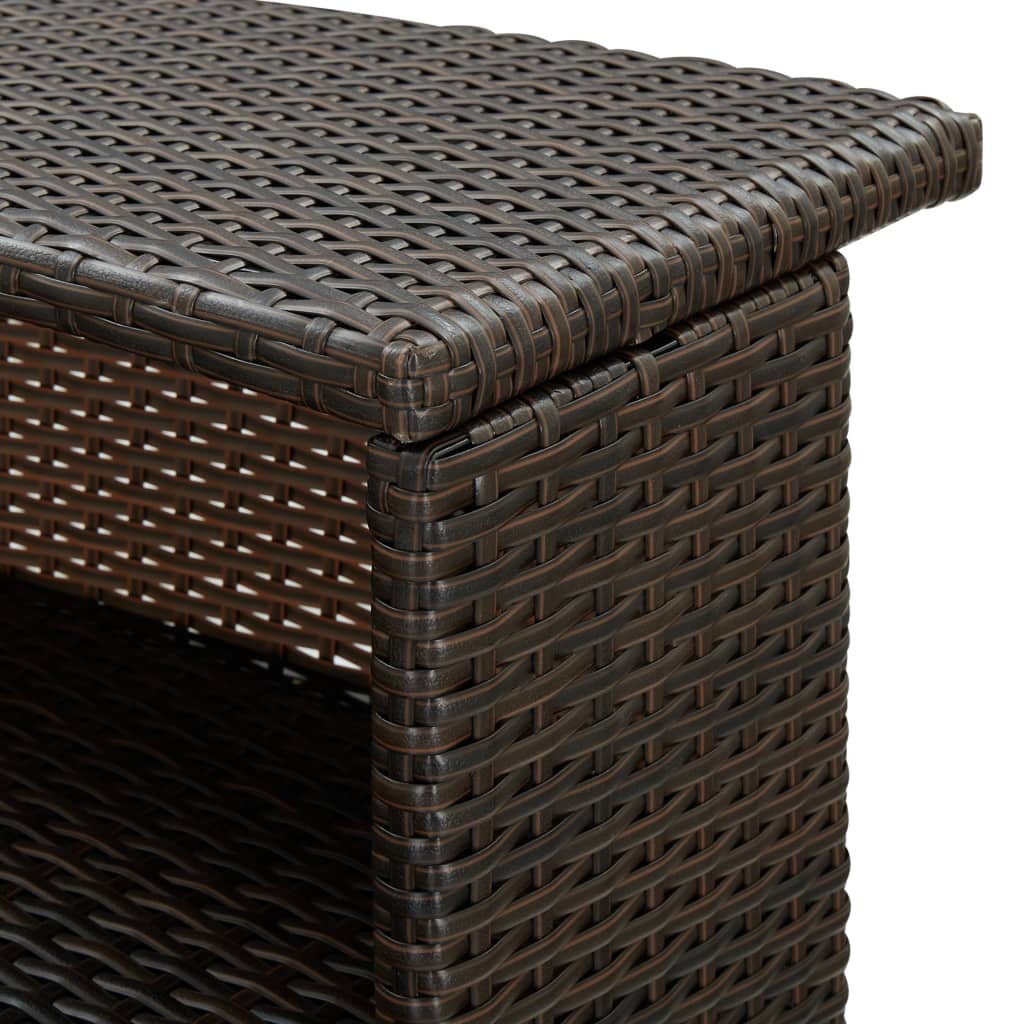 Garden bar table brown 120x55x110 cm poly rattan