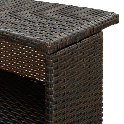 Garden bar table brown 120x55x110 cm poly rattan