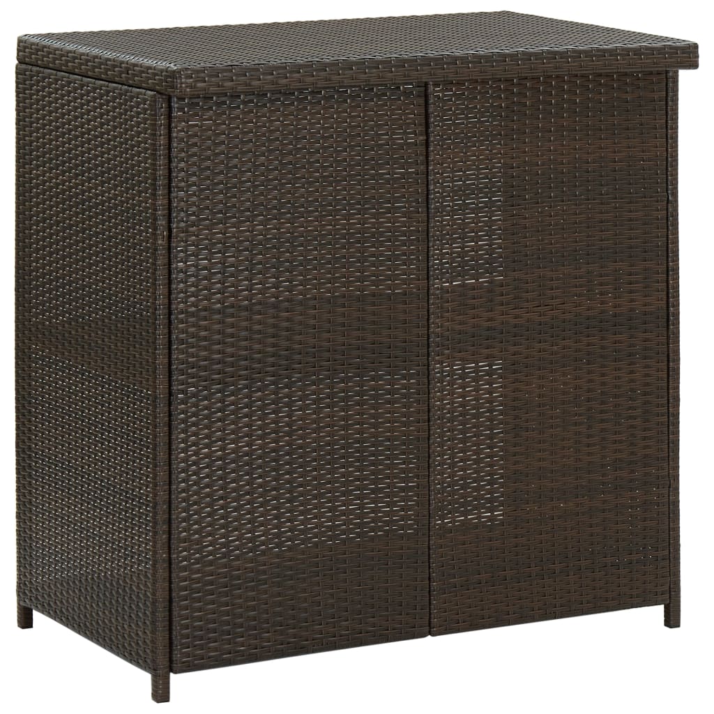 3-piece bar set poly rattan brown