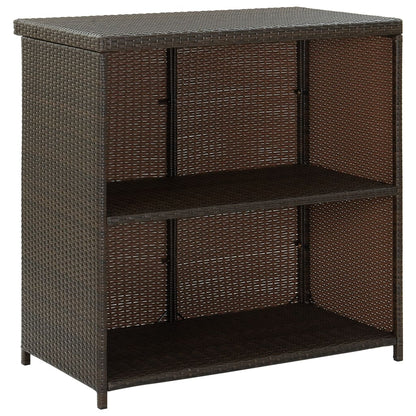 3-piece bar set poly rattan brown