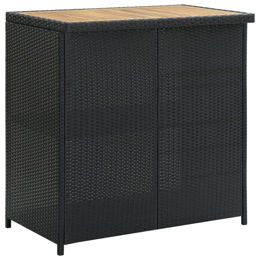 3-pcs. Bar Set Poly Rattan Black