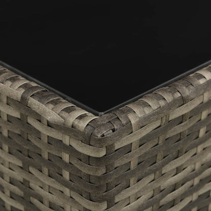 4-piece garden lounge set with cushions poly rattan grey