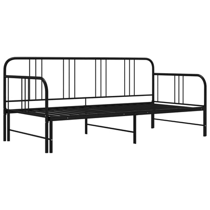 Daybed extendable black metal 90x200 cm