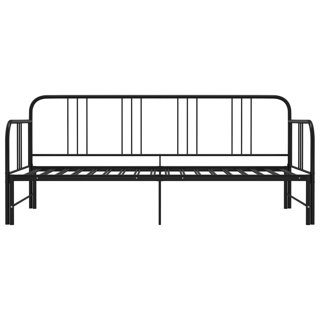 Daybed extendable black metal 90x200 cm