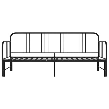Daybed extendable black metal 90x200 cm